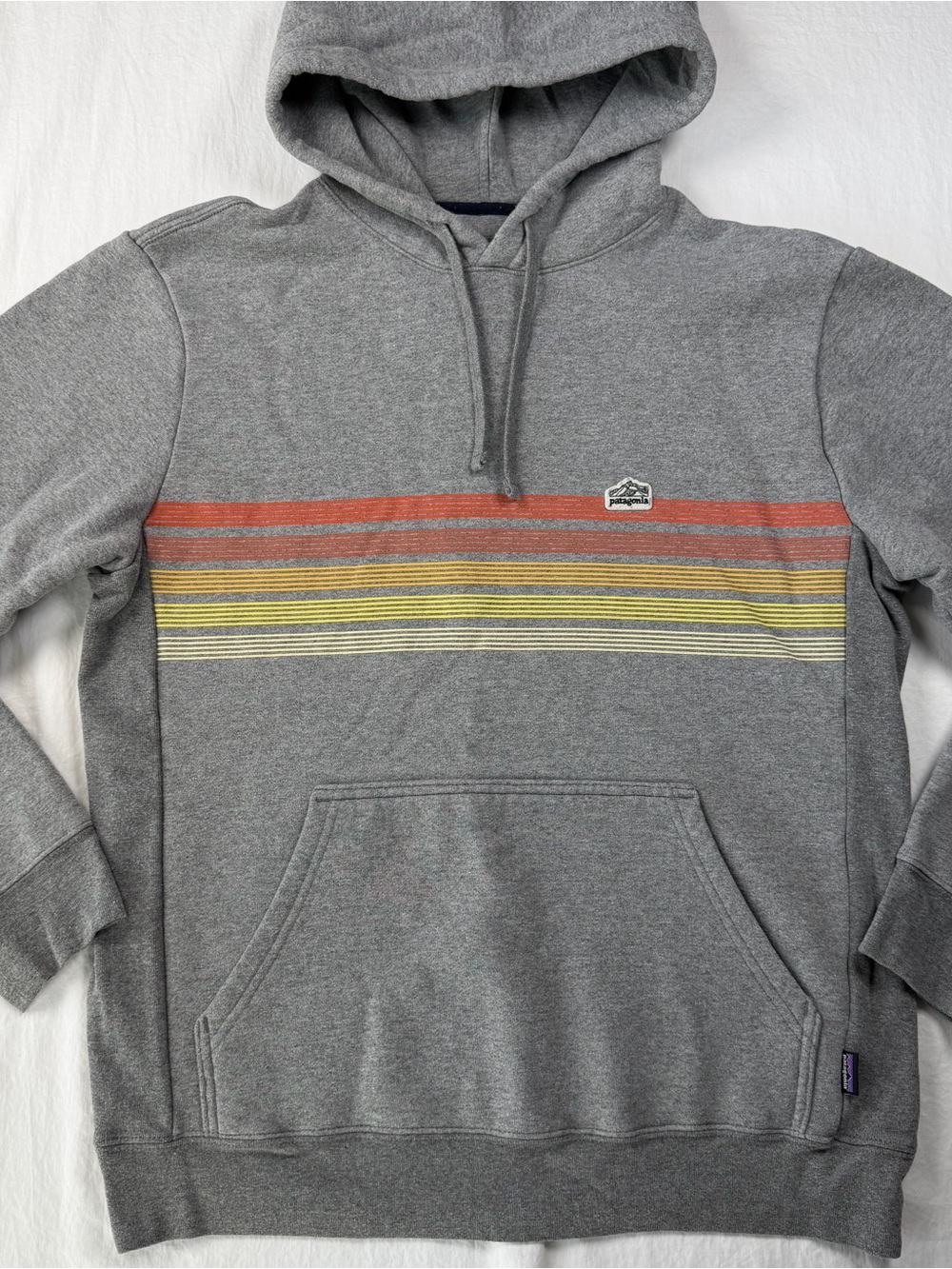 Patagonia Uprisal Hoodie Womens L Mens M Gray Ridge Stripe 39620 FA22 GLH